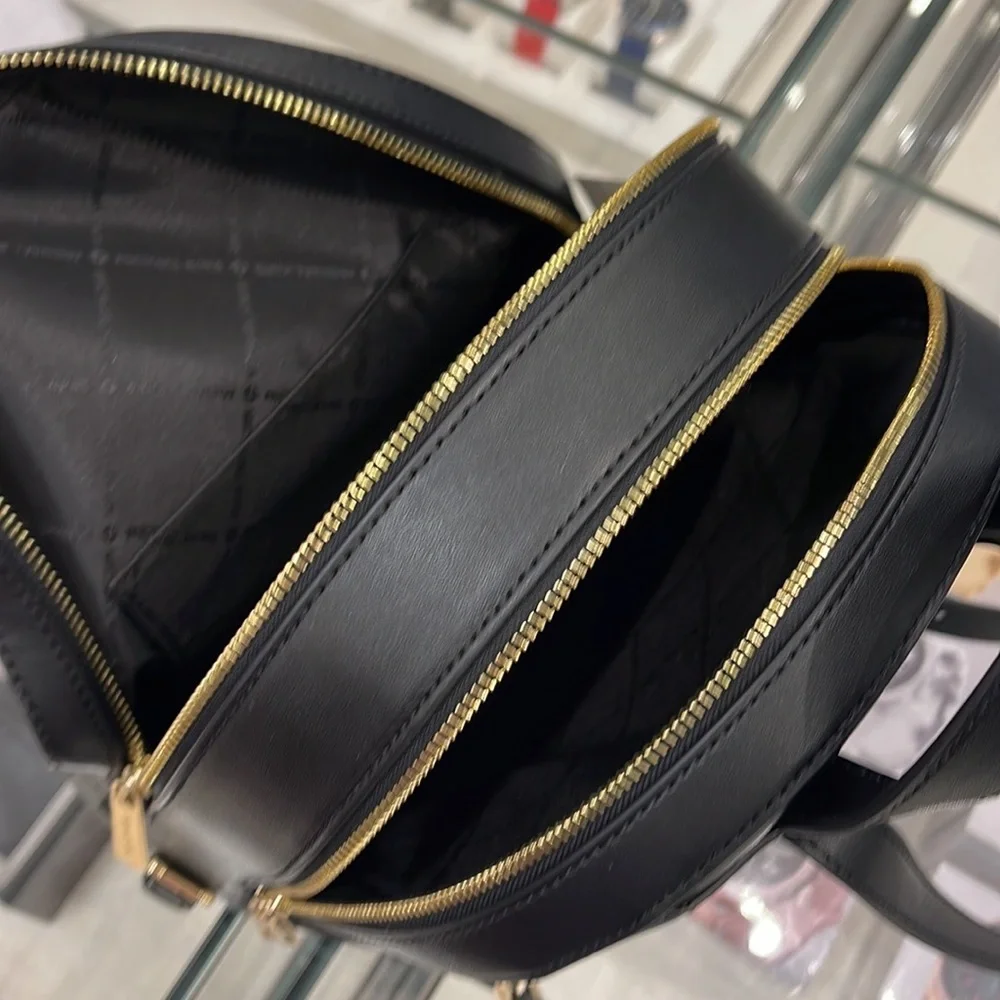 MICHAEL KORS Jaycee Medium zip pocket Pebbled Leather Backpack BLACK color - Picture 6 of 16